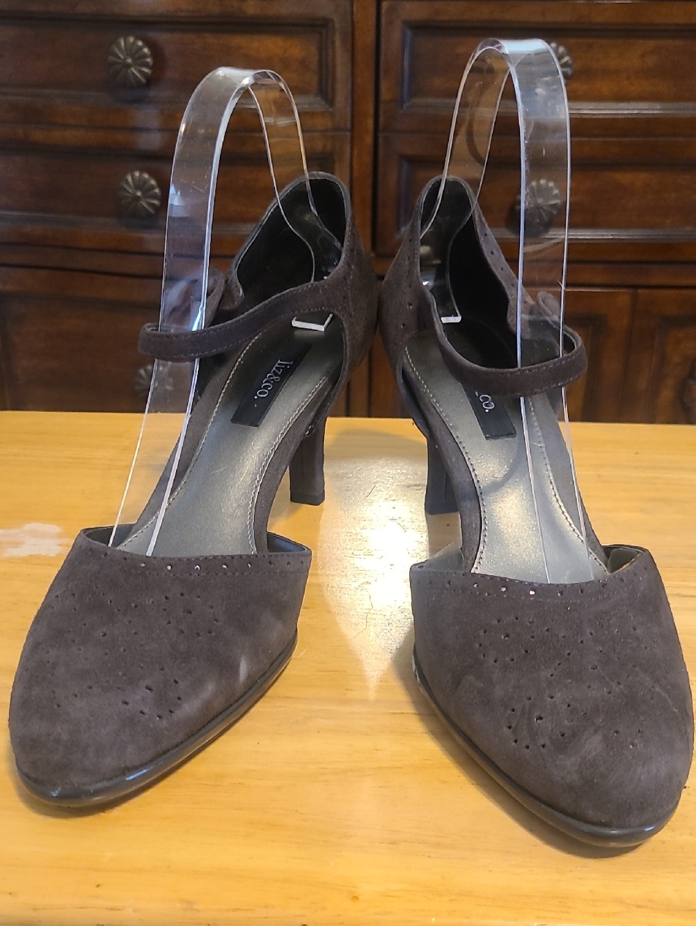 Liz & Co. Women’s Suede Mary Jane Pumps in Gray